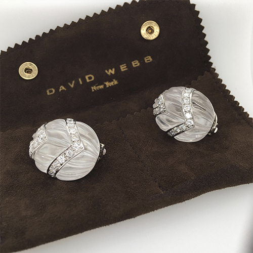Crystal and Diamond Earring by David Webb