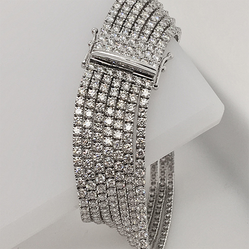 Multi-strand 18 Karat White Gold Diamond Bracelet