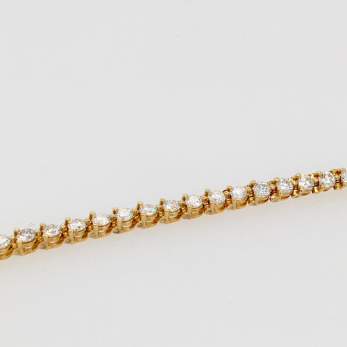 8 Karat Yellow Gold and Diamond Line Bracelet