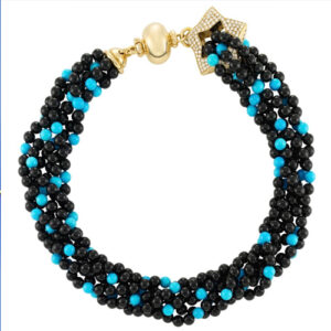 Turquoise and Onyx Bead Necklace