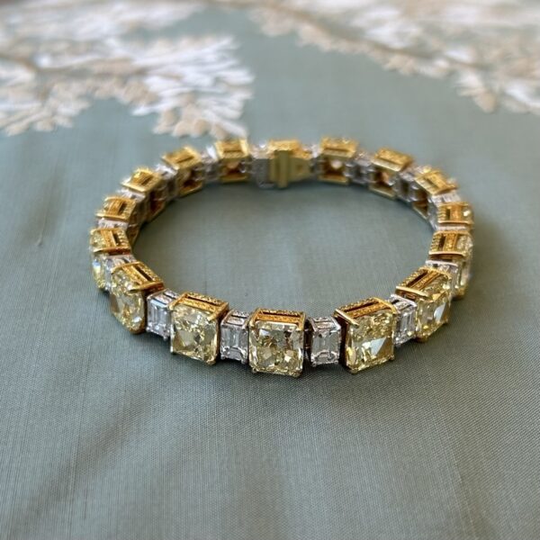 A Fancy Yellow and White Diamond Bracelet by Michael Beaudry