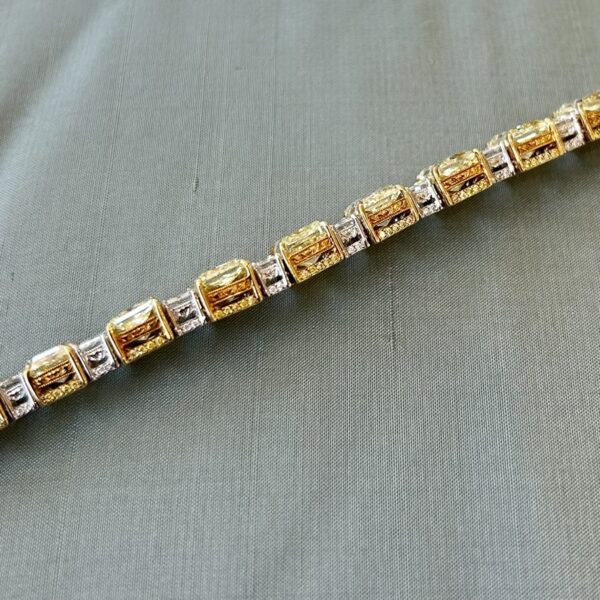 A Fancy Yellow and White Diamond Bracelet by Michael Beaudry - Image 2