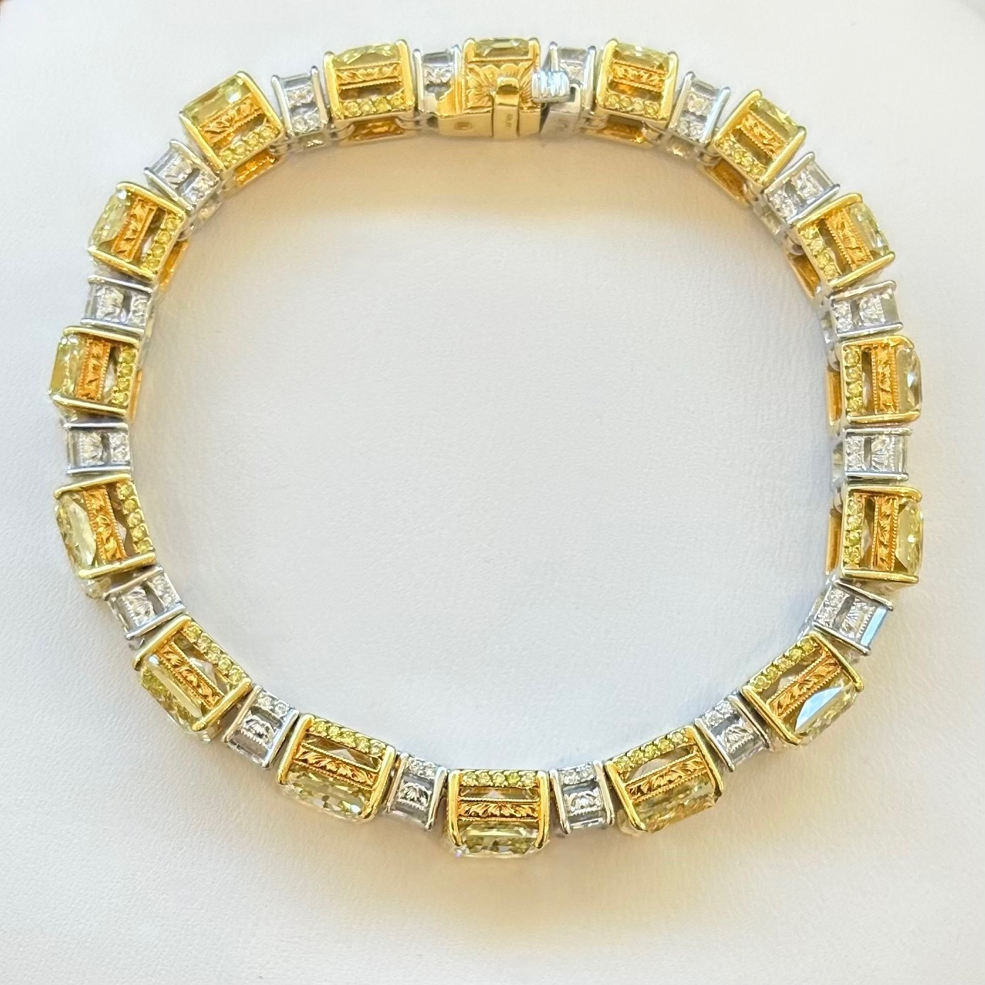 A Fancy Yellow and White Diamond Bracelet by Michael Beaudry - Image 3