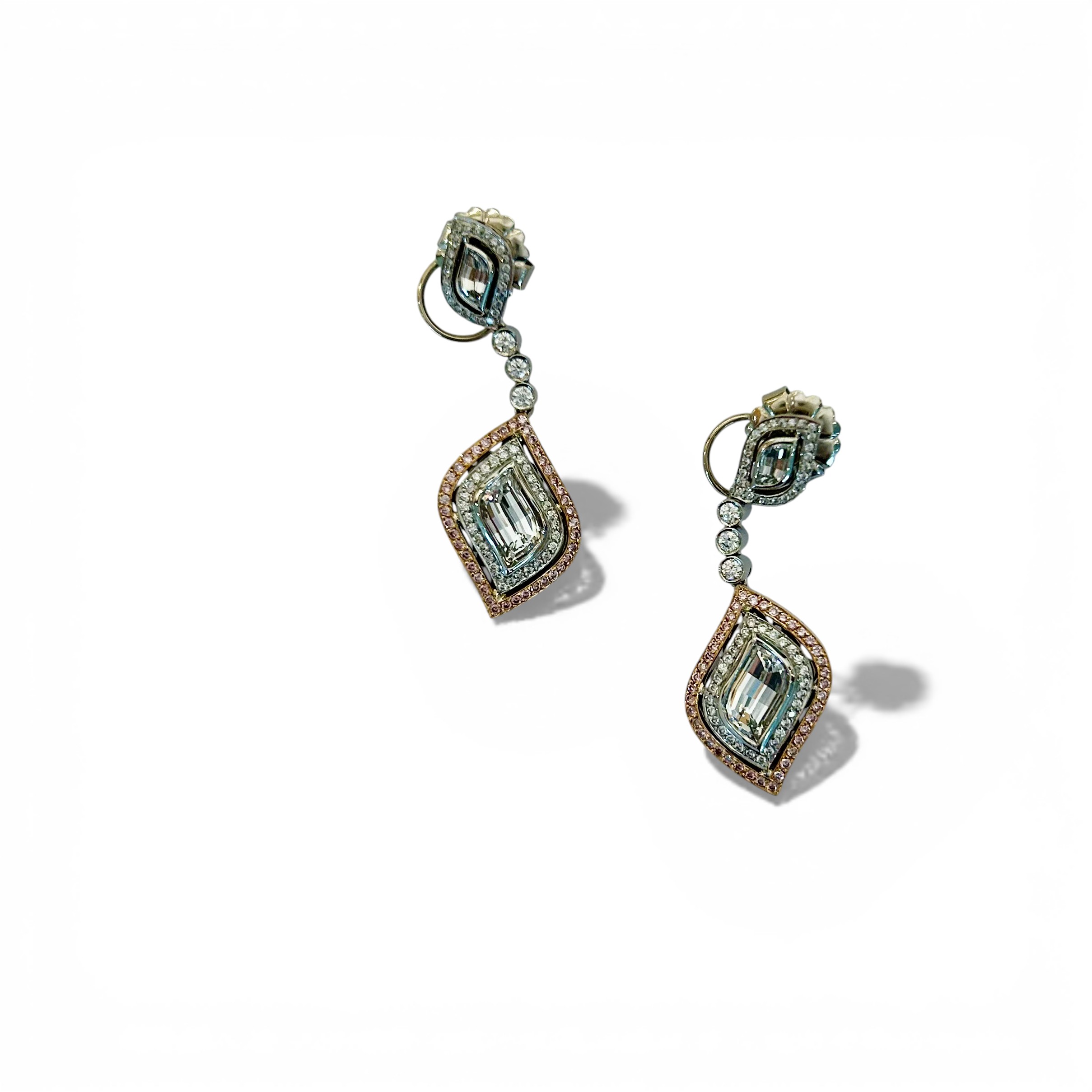 A Pair of Diamond Pendant Drop Earrings by Michael Beaudry