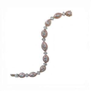 An 18 Karat Rose Gold, Platinum and Diamond Bracelet by Michael Beaudry