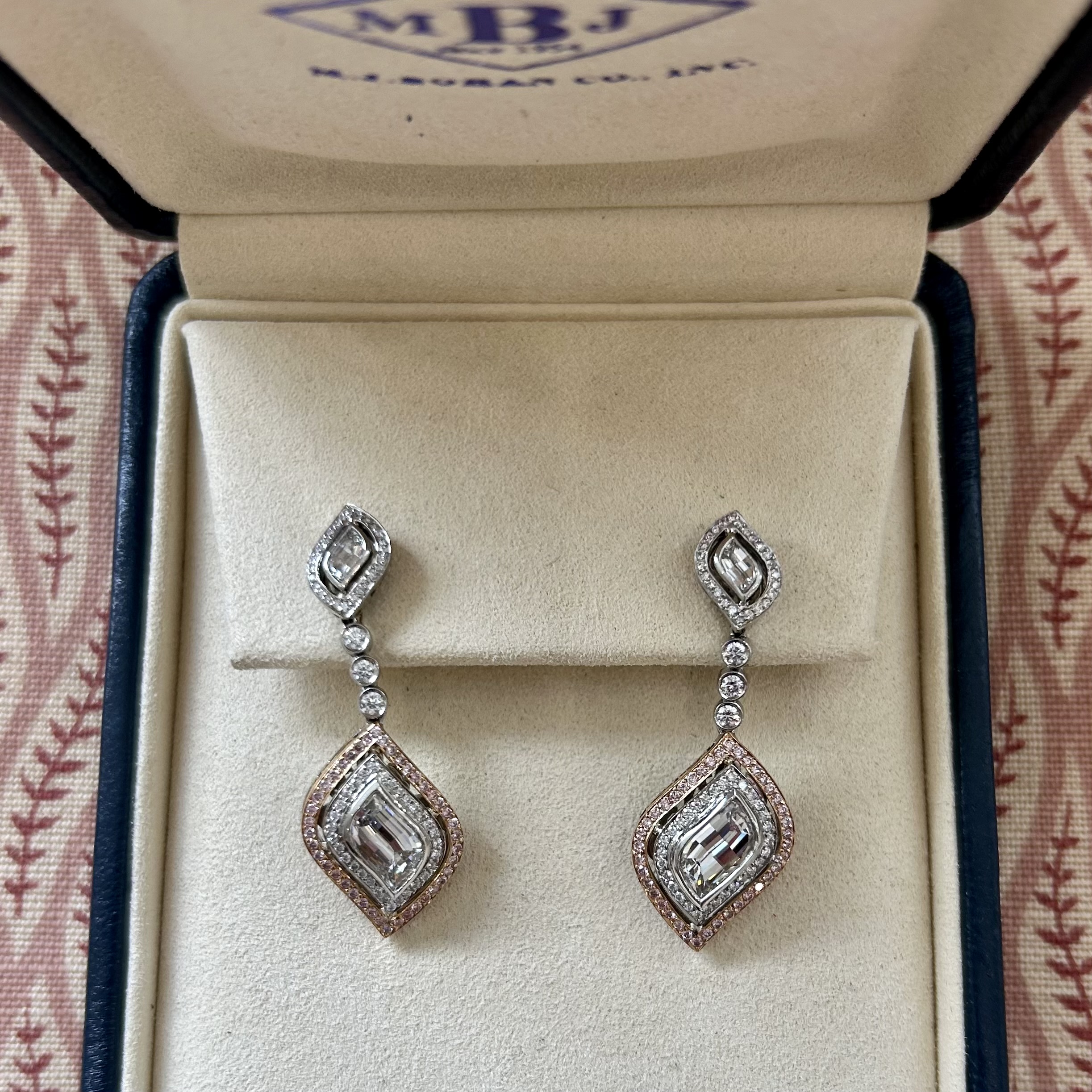 A Pair of Diamond Pendant Drop Earrings by Michael Beaudry - Image 3